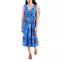 Petite Floral-Print Ruffle-Trim Midi Dress