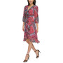 Petite Printed Faux-Wrap Dress
