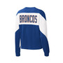 Women's Royal Denver Broncos Insight Crop Tri-Blend Long Sleeve T-shirt