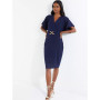 Women's Gold Buckle Wrap Dress