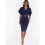 Women's Gold Buckle Wrap Dress