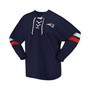 Women's Branded Navy New England Patriots Spirit Jersey Lace-Up V-Neck Long Sleeve T-shirt