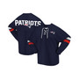 Women's Branded Navy New England Patriots Spirit Jersey Lace-Up V-Neck Long Sleeve T-shirt