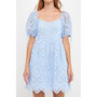Women's Eyelet Scallop Edge Mini Dress