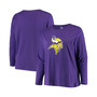 Women's Plus Size Purple Minnesota Vikings Primary Logo Long Sleeve T-shirt