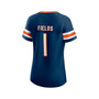 Women's Branded Justin Fields Navy Chicago Bears Athena Name and Number Notch Neck T-shirt