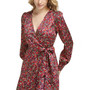 Women's Puffed-Shoulder Faux-Wrap Dress
