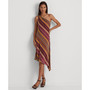 Women's Striped Georgette One-Shoulder Dress