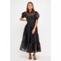 Women's Gridded Organza Tiered Maxi Dress