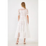 Women's Gridded Organza Tiered Maxi Dress