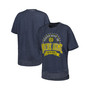 Women's Heather Navy Notre Dame Fighting Irish Vintage-Like Wash Captain Poncho T-shirt