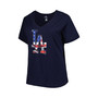 Women's Navy Los Angeles Dodgers Plus Size Americana V-Neck T-shirt