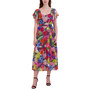 Women's Flutter-Sleeve Printed Midi Dress
