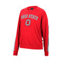 Women's Heathered Scarlet Ohio State Buckeyes Team Oversized Pullover Sweatshirt