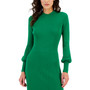 Women's Solid Mock-Neck Cutout Slim Sweater Dress