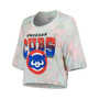Women's Threads Chicago Cubs Cooperstown Collection Tie-Dye Boxy Cropped Tri-Blend T-shirt