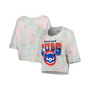 Women's Threads Chicago Cubs Cooperstown Collection Tie-Dye Boxy Cropped Tri-Blend T-shirt