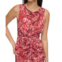 Women's Printed Ruched Mesh Bodycon Dress