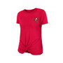Women's Red Tampa Bay Buccaneers Athletic Slub Front Knot T-shirt