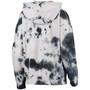 Women's White, Black Pittsburgh Steelers Dakota Oversized Tie-Dye Half-Zip Hoodie