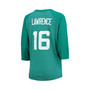 Women's Trevor Lawrence Teal Jacksonville Jaguars Team Player Name and Number Tri-Blend Raglan 3/4-Sleeve T-shirt