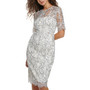 Women's Short-Sleeve Lace Sheath Dress