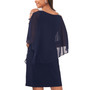 Women's Embellished-Trim Sheer-Overlay Jersey Dress