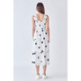 Women's Polka Dot Midi Smocked Dress