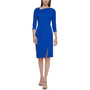 Petite Asymmetrical-Neck 3/4-Sleeve Sheath Dress