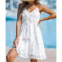 Women's Ariya V-neck Lace Up Slip Beach Dress