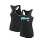 Women's Branded Black Miami Dolphins Wordmark Logo Racerback Scoop Neck Tank Top