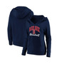 Women's Branded Navy Boston Red Sox Victory Script Crossover Neck Pullover Hoodie