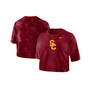 Women's Crimson USC Trojans Tie-Dye Cropped T-shirt
