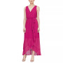 Surplice High-Low Maxi Dress