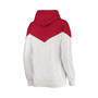 Women's White, Crimson Indiana Hoosiers Old School Arrow Blocked Cowl Neck Tri-Blend Pullover Hoodie
