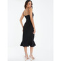 Women's Embellished Strap Wrap Midi Dress