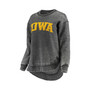 Women's Black Iowa Hawkeyes Vintage-Like Wash Pullover Sweatshirt