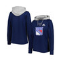 Women's Navy New York Rangers Skate Lace Primeblue Team Pullover Hoodie