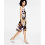 Women's Floral-Print Crossover-Strap Midi Dress