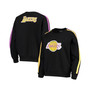Women's Black Los Angeles Lakers Perforated Logo Pullover Sweatshirt
