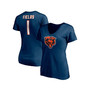 Women's Branded Justin Fields Navy Chicago Bears Logo Player Icon Name and Number V-Neck T-shirt