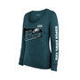 Women's Threads Midnight Green Philadelphia Eagles Super Bowl LVII Local Phrase Tri-Blend Long Sleeve Scoop Neck T-shirt