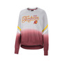 Women's Gray USC Trojans Cue Cards Dip-Dye Raglan Pullover Sweatshirt