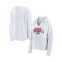 Women's Branded White Georgia Bulldogs Striped Notch Neck Pullover Hoodie