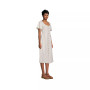 Women's Petite Linen Sweetheart Button Front Midi Dress