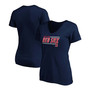 Women's Plus Size Navy Boston Red Sox Mascot In Bounds V-Neck T-shirt