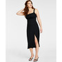 Women's Square Neck Sleeveless Ruched Midi Dress, Created for Macy's