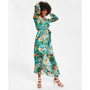 Women's Floral-Print Long-Sleeve V-Neck Maxi Dress, Created for Macy's