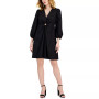 Women's V-Neck Puff-Sleeve Mini Dress, Created for Macy's