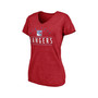 Women's Branded Heather Red New York Rangers League Leader V-Neck T-shirt